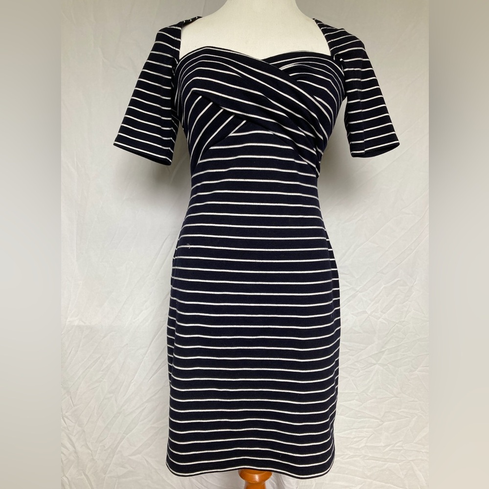 MISS SIXTY navy and white striped dress